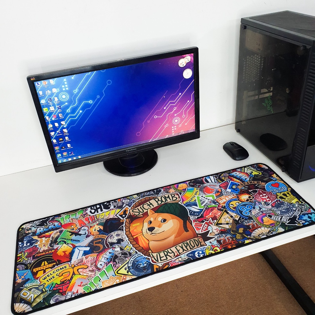 Lót chuột cỡ lớn 80x30cm dày 2mm pad gaming cỡ lớn speed bo viền chắc chắn