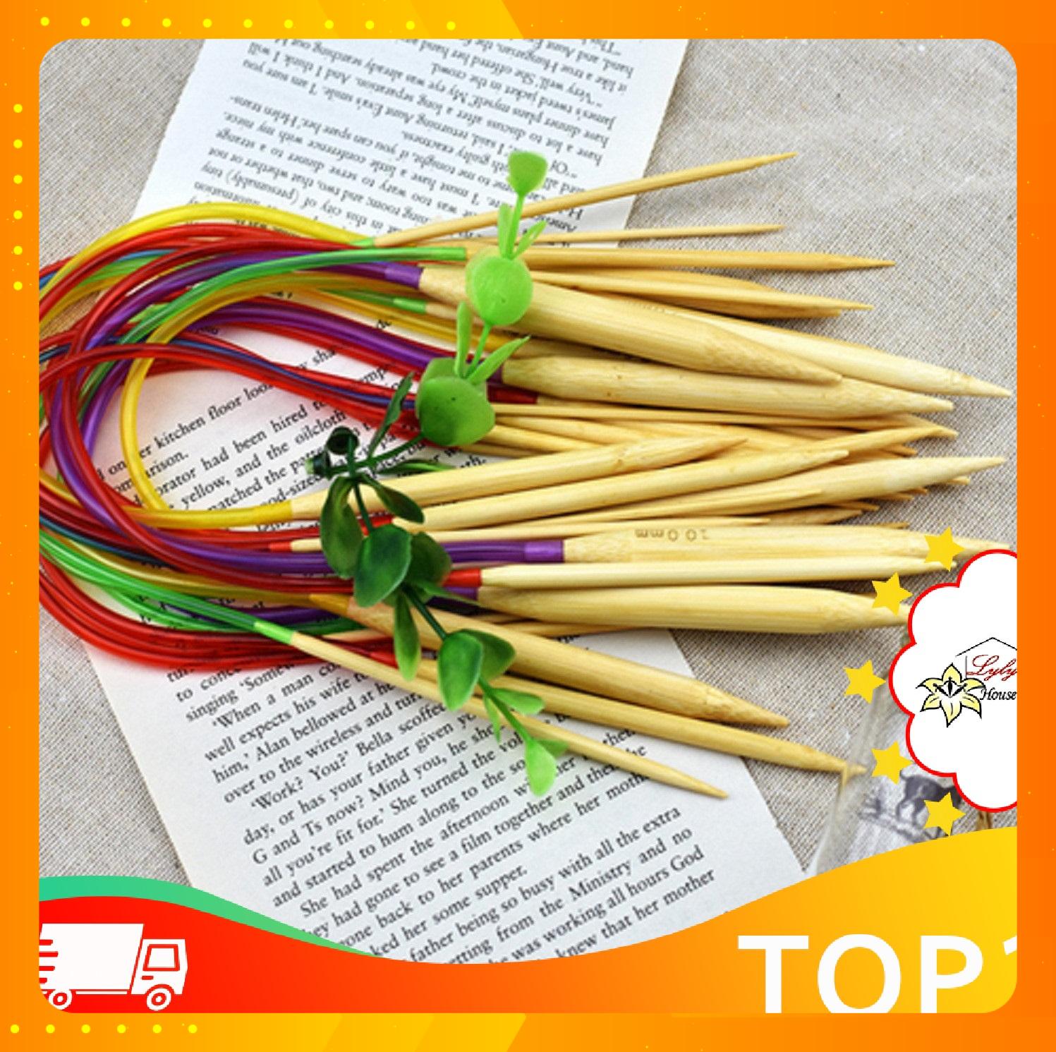 Kim đan vòng gỗ 2 đầu hàng cao cấp , kim dễ sử dụng dùng để đan khăn áo mũ nón