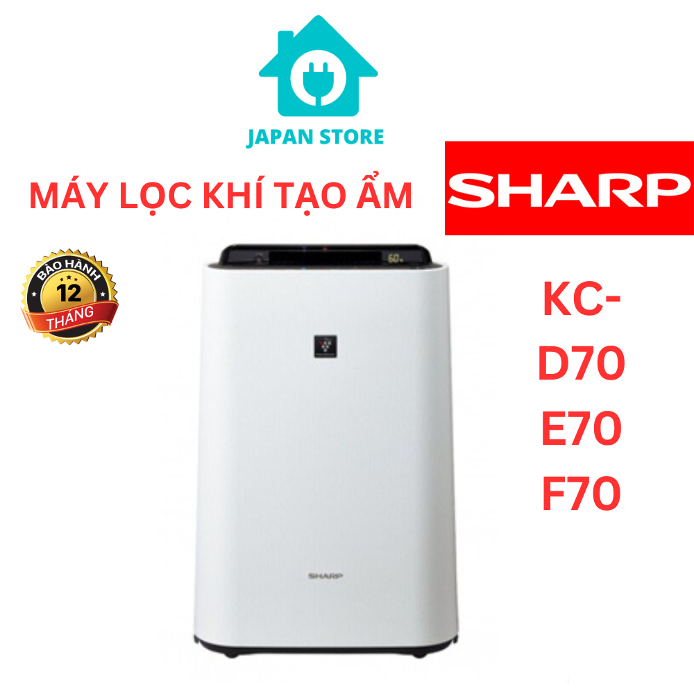 Máy lọc không khí sharp tạo ẩm nội địa nhật bãi kc-d70 e70 f70 7000 ion mới 95%