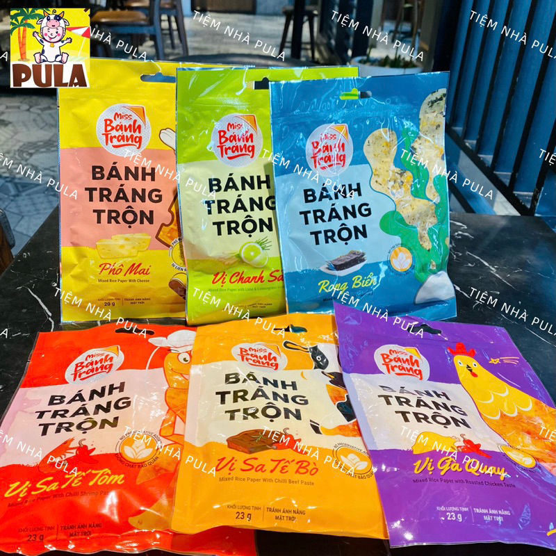  COMBO 20 BỊCH BÁNH TRÁNG TRỘN MISS VỊ GÀ QUAY SA TẾ BÒ SA TẾ TÔM RONG BIỂN 20-23GR 