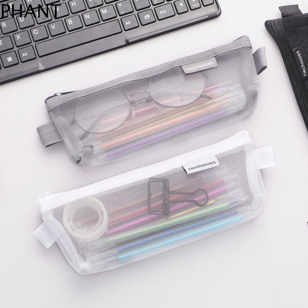 PHANT Rỗng Túi trang điểm Lưới Trong Suốt Đơn giản Màu kẹo Túi bút trong suốt Di động Túi đựng đồ nhỏ Ví đựng thẻ ID tín dụng Nữ/Nam
