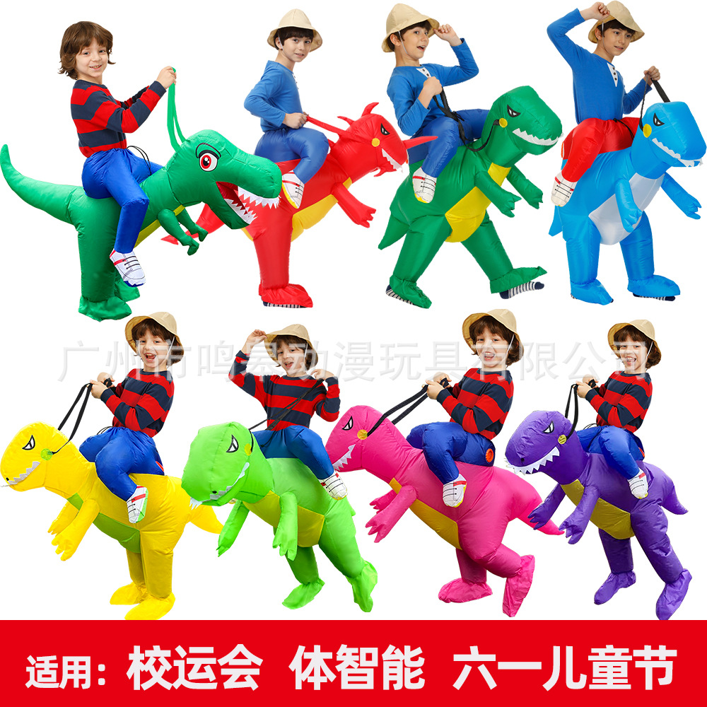 Thú Cưỡi Khủng Long Quần Áo Bơm Hơi Ngày Trẻ Em Vui Nhộn Cưỡi Khủng Long Quần Áo Biểu Diễn Động Vật Trang Phục Halloween