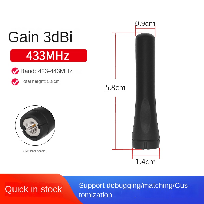 Anten Thân Mềm 5.8cm - 433MHz Cao Tần Số Truyền Dữ Liệu | 6dBi - Thiết Kế Gập, Toàn Hướng
