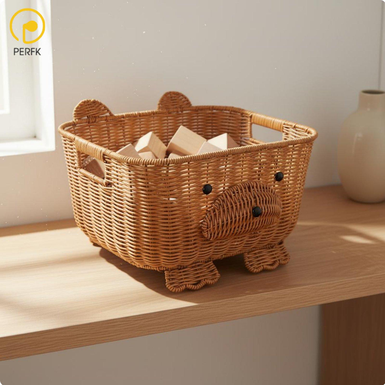 Woven Storage Basket with Handles Animal Shaped Toy ราคา 14,825 บาท*ส่งฟรี