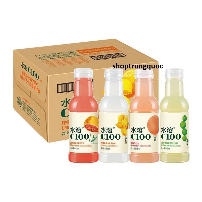 Nước trái cây Trυng Quốc C100 hiệu NONGFU SPRING 445ml * 15 chai/ thùng (Nhiều vị, nhiều lựa chon)