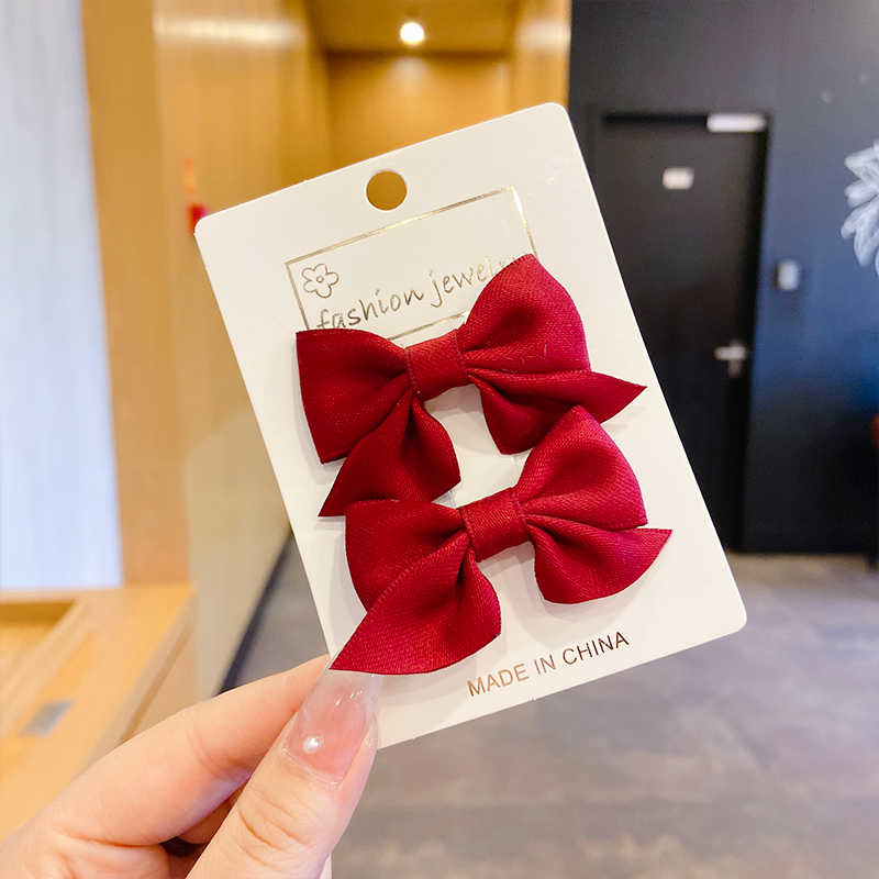 Set 2 Kẹp Tóc Nơ Nhỏ Dễ Thương Phong Cách Hàn Quốc Cho Bé Gái