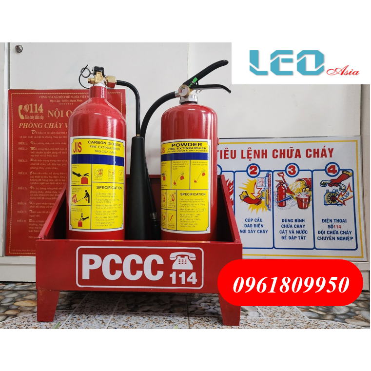Bình chữa cháy, bình cứu hỏa bình khí Co2 3kg,bình bột MFZL4 4kg,kệ đựng bình đôi đúng chuẩn PCCC,bình cứu hỏa gia đình