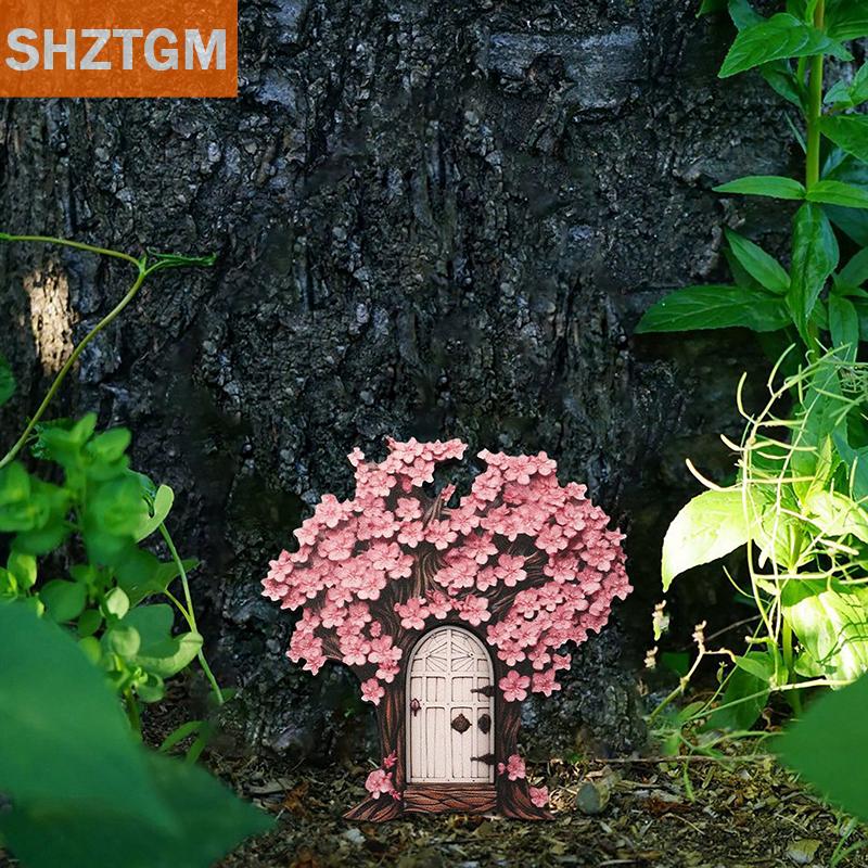 [COD] SHZTGM ประตูนางฟ้าทำจากไม้ขนาดเล็กลายเอลฟ์ประตูนางฟ้างานศิลปะประตูสวนเครื่องประดับขนาดเล็กสำหรับบ้านนางฟ้าในร่มหรือกลางแจ้ง ราคา 56 บาท*ส่งฟรี