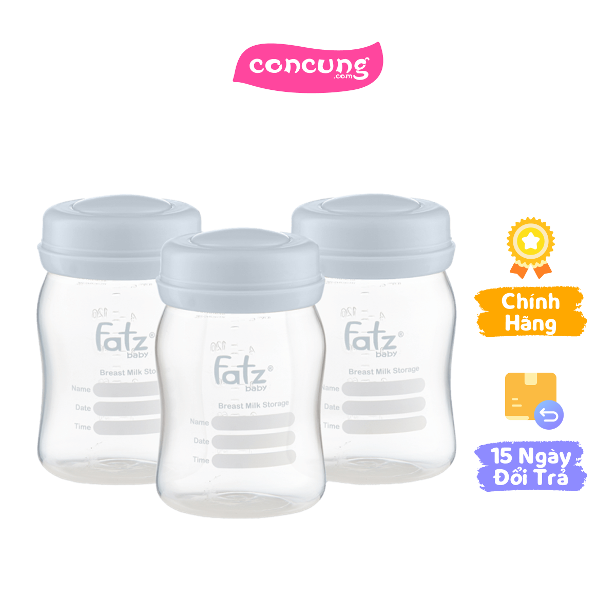 Bộ 3 bình trữ sữa Fatzbaby FB0120NX 150ml (xanh)