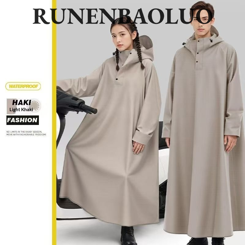 RUNENBAOLUO Waterproof Long Raincoat for Motorcycle & Electric Bike Riding, Fashionable Full-Body Cover with Hood and Foot Protection Giá 146,000 Đồng*Miễn phí vận chuyển