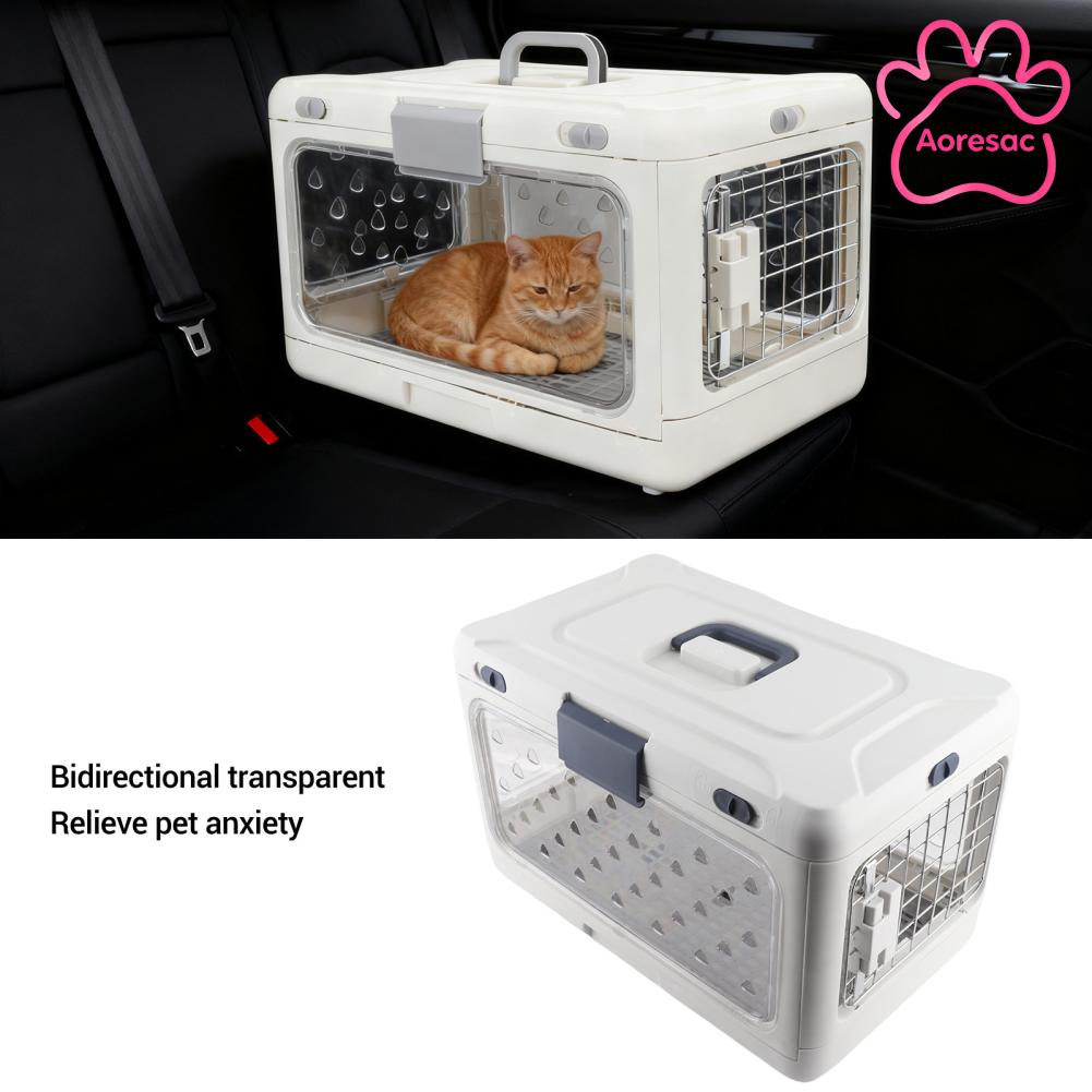 Aoresac Domary ความจุขนาดใหญ่โปร่งใสพลาสติกพับ Cat Crate แบบพกพา Travel PET Carrier สำหรับเครื่องบินรถ ราคา 2,874 บาท*ส่งฟรี