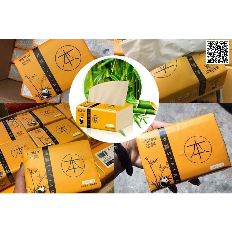 [Nội địa Trung] Thùng 30 gói _ Giấy ăn gấu trúc SIPIAO siêu dai