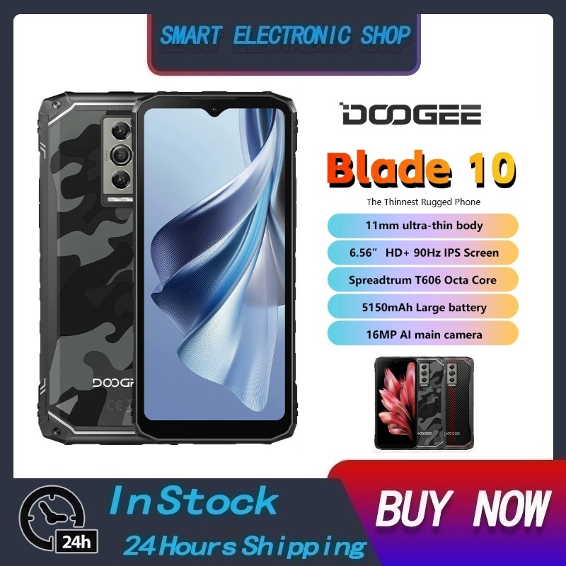 Doogee Blade 10สมาร์ทโฟนที่ทนทาน6.56นิ้วหน้าจอ HD+ Screen Octa Core 4GB 128GB Android 14โทรศัพท์มือถือ50MP 5150mAh ราคา 5,600 บาท*ส่งฟรี