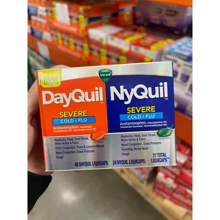 Viên Uống DayQuil và NyQuil severe Cold & Flu - Hàng Mỹ