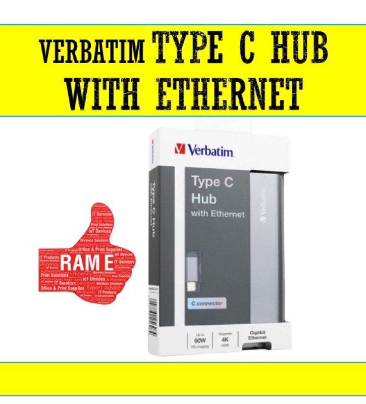 VERBATIM TYPE-C HUB (WITH ETHERNET) C CONNECTOR