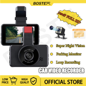 1080P Dual Lens Dash Camera with Night Vision - BOSTE