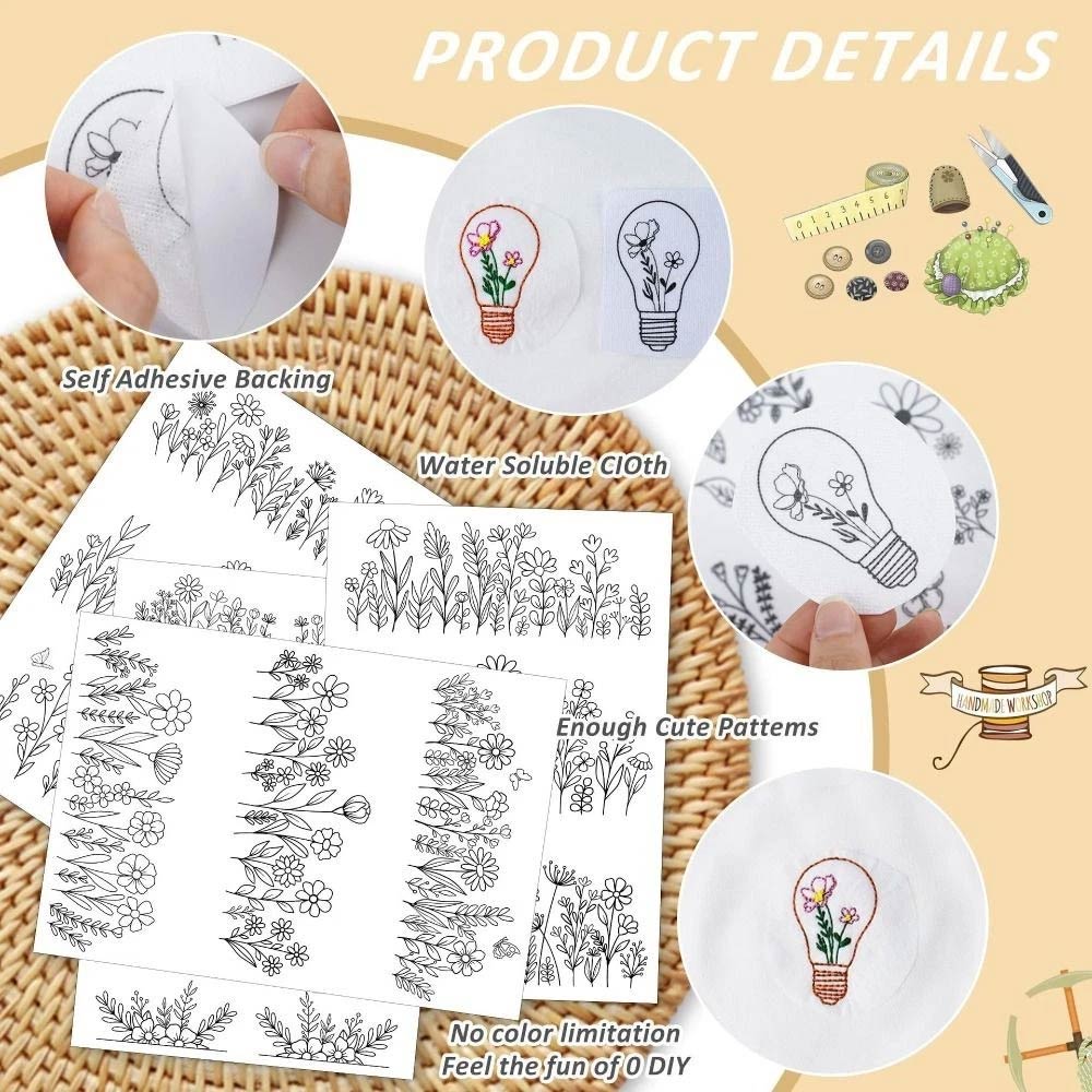 【Ready Stock】4 Sheets Water Soluble Stabilizer Stick and Stitch Embroidery Paper
