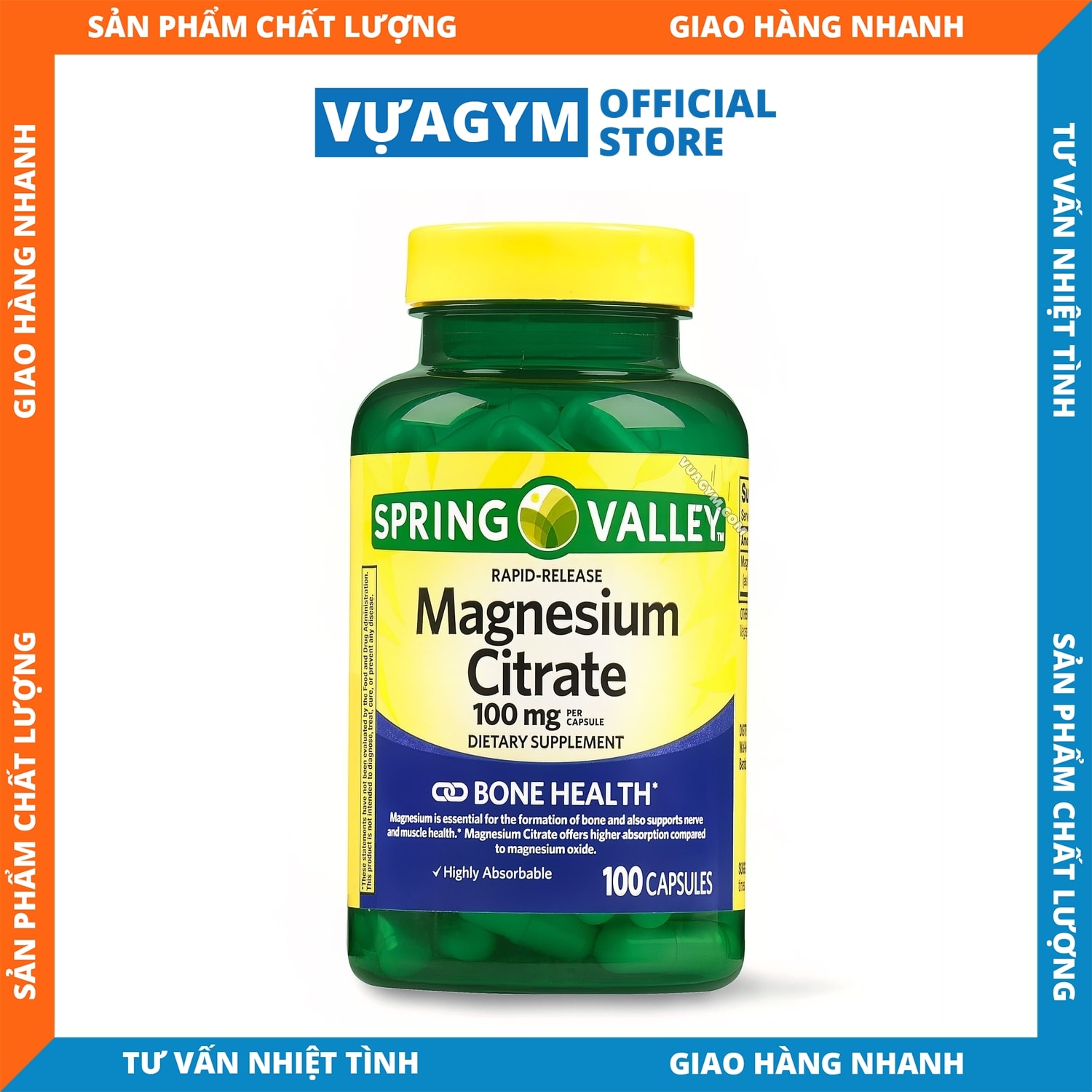 Viên Uống Spring Valley - Magnesium Citrate 100mg