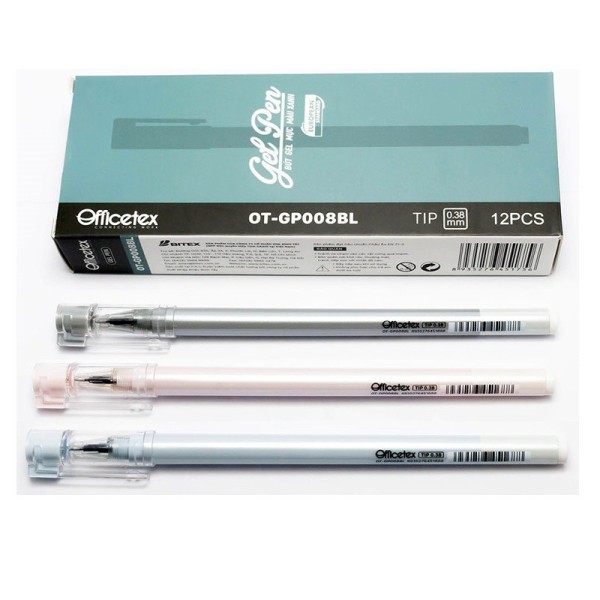 [ Xả hàng ] Combo 12 bút gel mực xanh officetex 0.38mm hàng nhập khẩu Ấn Độ nhiều mẫu giá rẻ