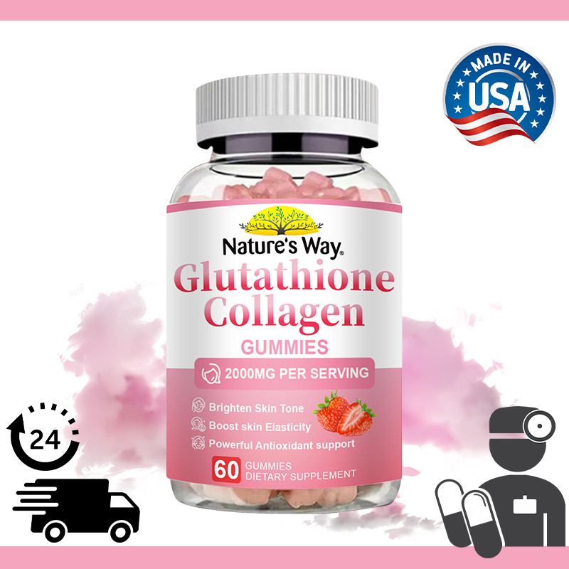 does glutathione make you whiter Glutathione Gummies 500mg with Vitamins & Collagen for Skin Whitening,  Anti-Aging 60pcs