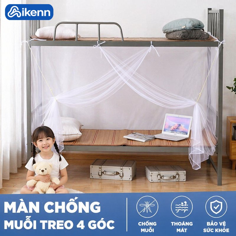 Aikenn màn ngủ giường tầng màn tuyn ký túc xá chống muỗi lưới dày bền chắc dễ lắp gấp gọn