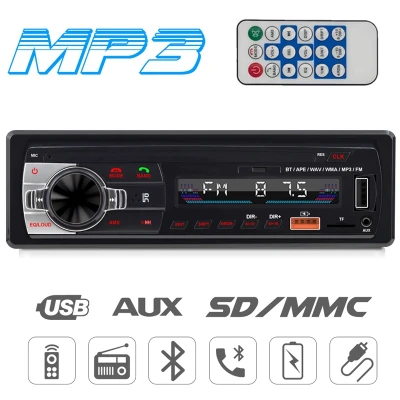 Bluetooth Autoradio Car Stereo Radio FM Aux Input Receiver SD USB 12V In-Dash 1 Din Car MP3 Multimedia Player ISO Port