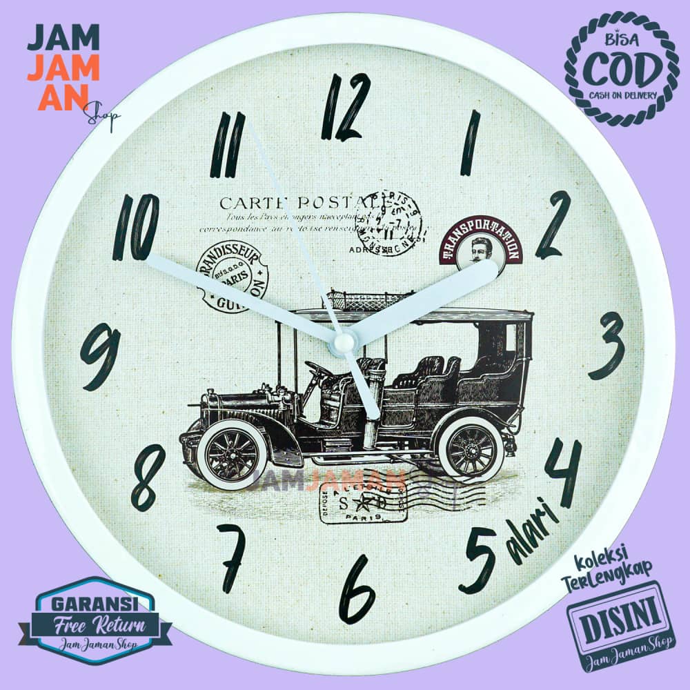 Jam Dinding Quartz Dekorasi Kamar Rustic BestSeller Alari AL1204-1668 Unik Camera Booth Modern