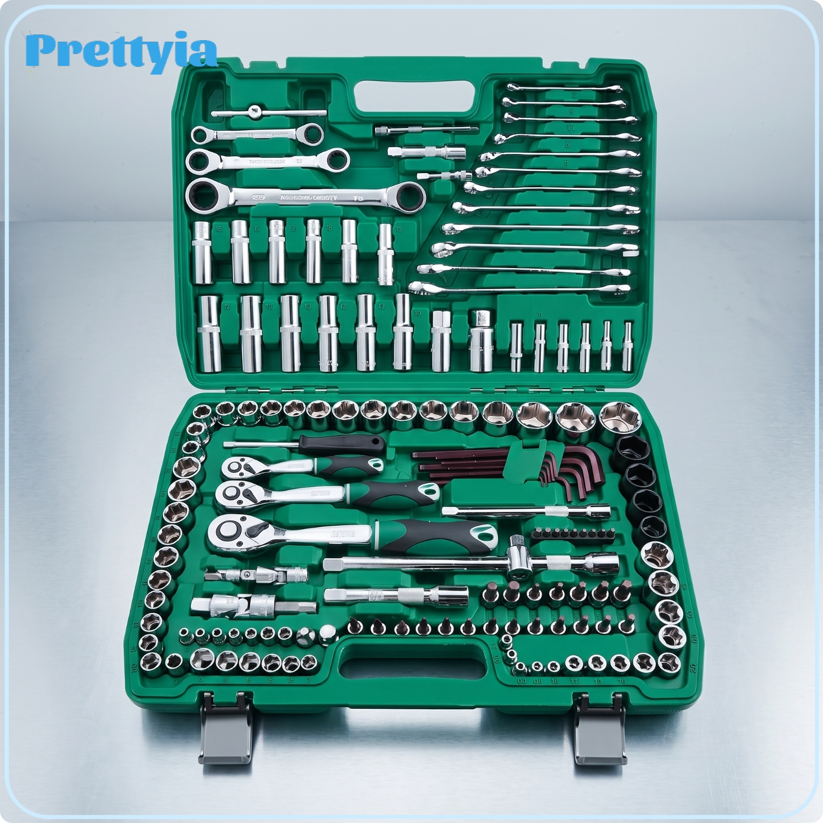 Prettyia Easy to Carry Auto Repair Tool Kit Compact Car Tool Kit with Toolbox Heavy Duty Tools High Quality for DIYers, Garage ราคา 23,220 บาท*ส่งฟรี