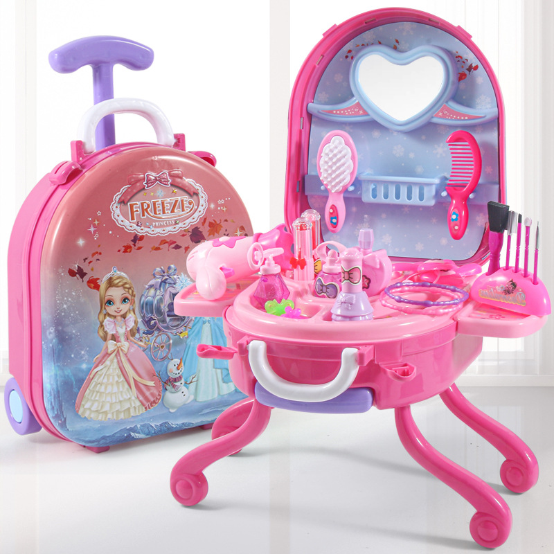 Guojiajia trẻ em công chúa bàn trang điểm đồ chơi cô gái món quà hành lý