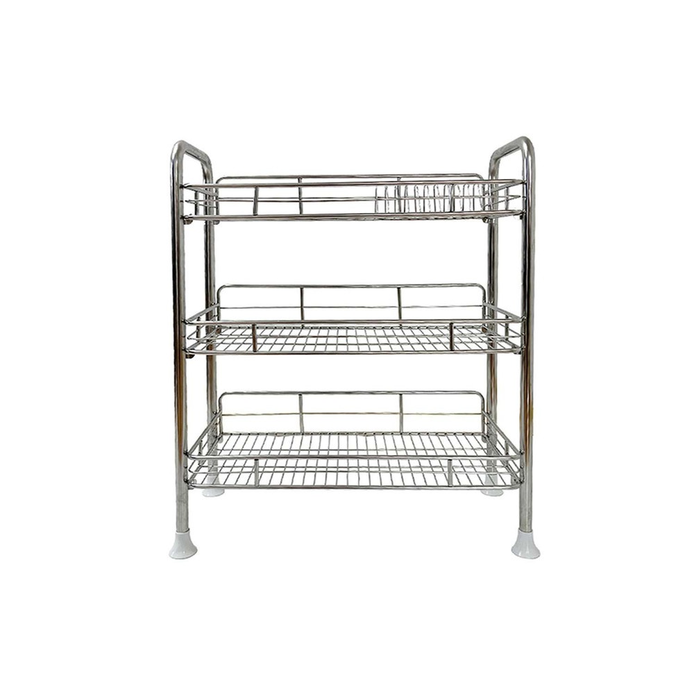 Meymey_Mall CLOSE ชั้นคว่ำจานสเตนเลส 3 ชั้น 30X64X73 CM. SHERLYN-3L สีเงิน ถูกจริง ราคา 1,668 บาท*ส่งฟรี