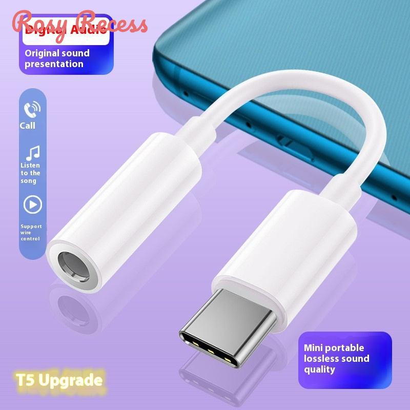 Rosy Recess Digital audio adapter DAC decoding headphone adapter cable live converter typec mobile phone ipa conversion audio ราคา 34 บาท*ส่งฟรี