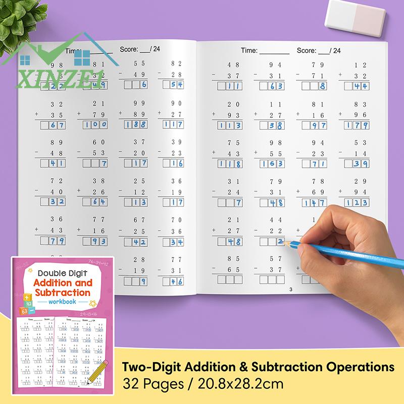 XZ✨✨✨ 32 trang trẻ em Toán giác ngộ bảng tính cộng và trừ trong vòng 20 Vấn Đề Số Học tâm thần hoạt động bảng tính