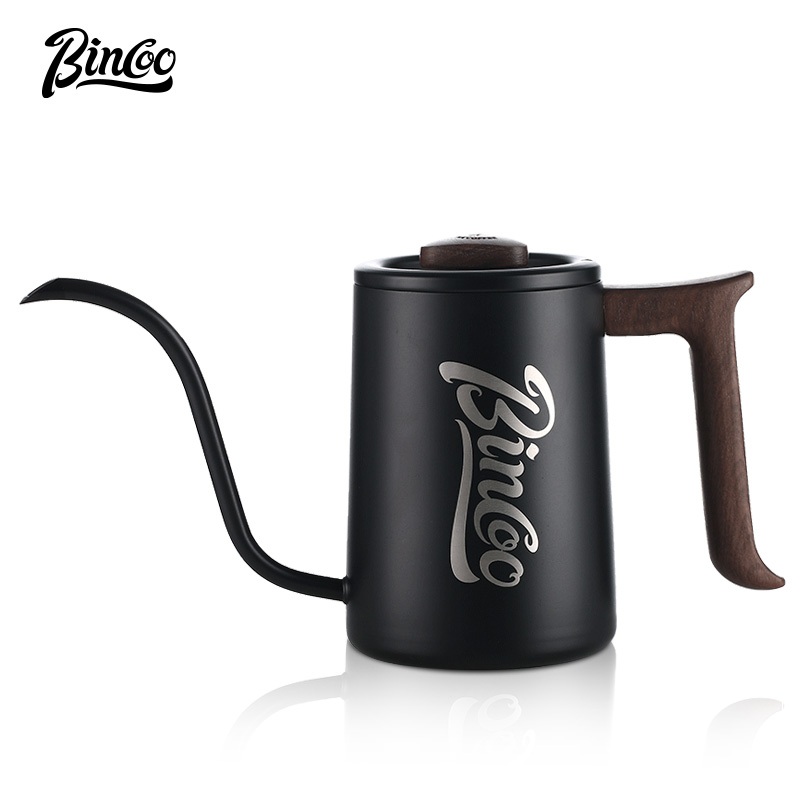 BINCOO Hand Brew Coffee Pot Stainless Steel Wooden Handle Coffee Pot Home Coffee Kettle with Fine Spout with Large Capacity 700ML ราคา 1,135 บาท*ส่งฟรี