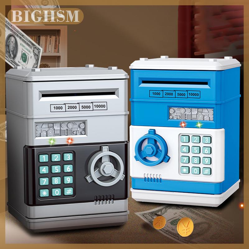  BIGHSM Sáng Tạo Con Heo Đất Ngân Hàng Tự Động Mini An Toàn Tiền Xu Tiền Mặt Tiết Kiệm Tiền Hộp Mật Khẩu Mã Truy Cập Khóa Đồng Xu Ngân Hàng ATM Trẻ Em Quà Tặng 