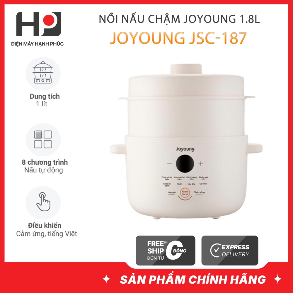 Nồi nấu chậm Joyoung JSC-187 - Dung tích 1.8L, Công suất 300W - Bản tiếng Việt, Bảo hành 24 tháng