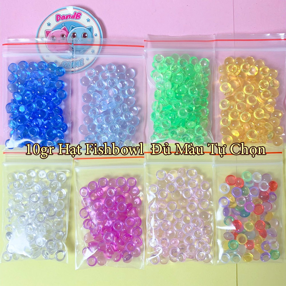 Gói 10gr Hạt Fishbowl Nguyên liệu làm Slime, Trang Trí Slime Siêu Đẹp Đủ Màu