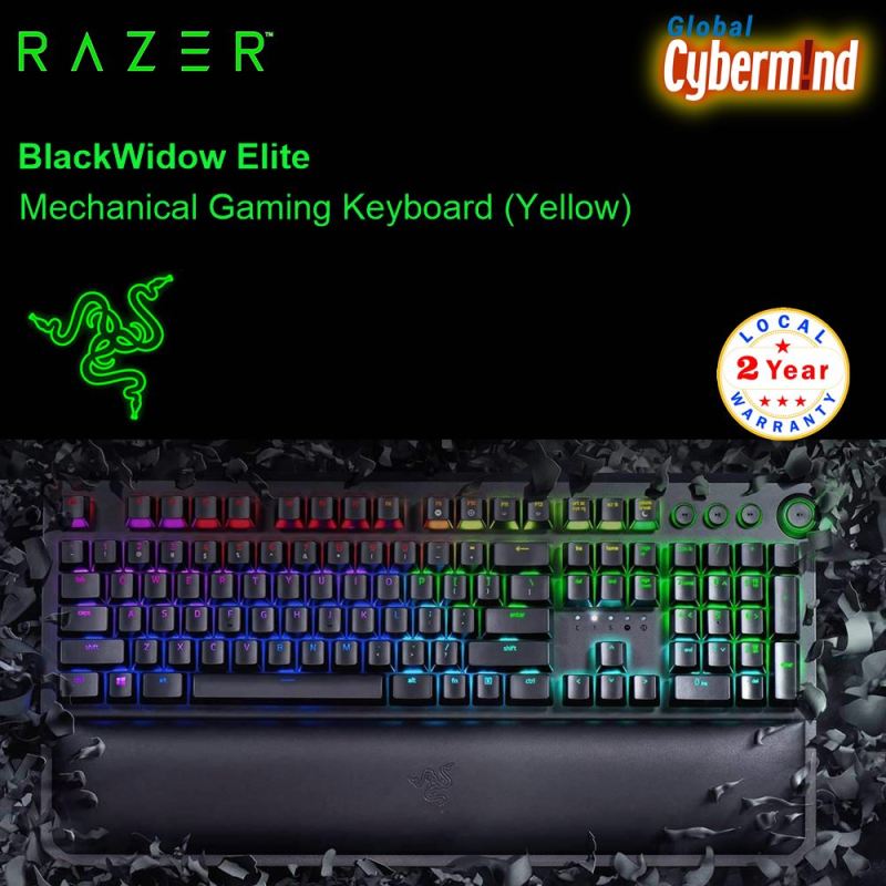 RAZER BLACKWIDOW ELITE Mechanical Gaming Keyboard ( Yellow Switch,  Linear and Silent ) ( Brought to you by Cybermind ) Singapore