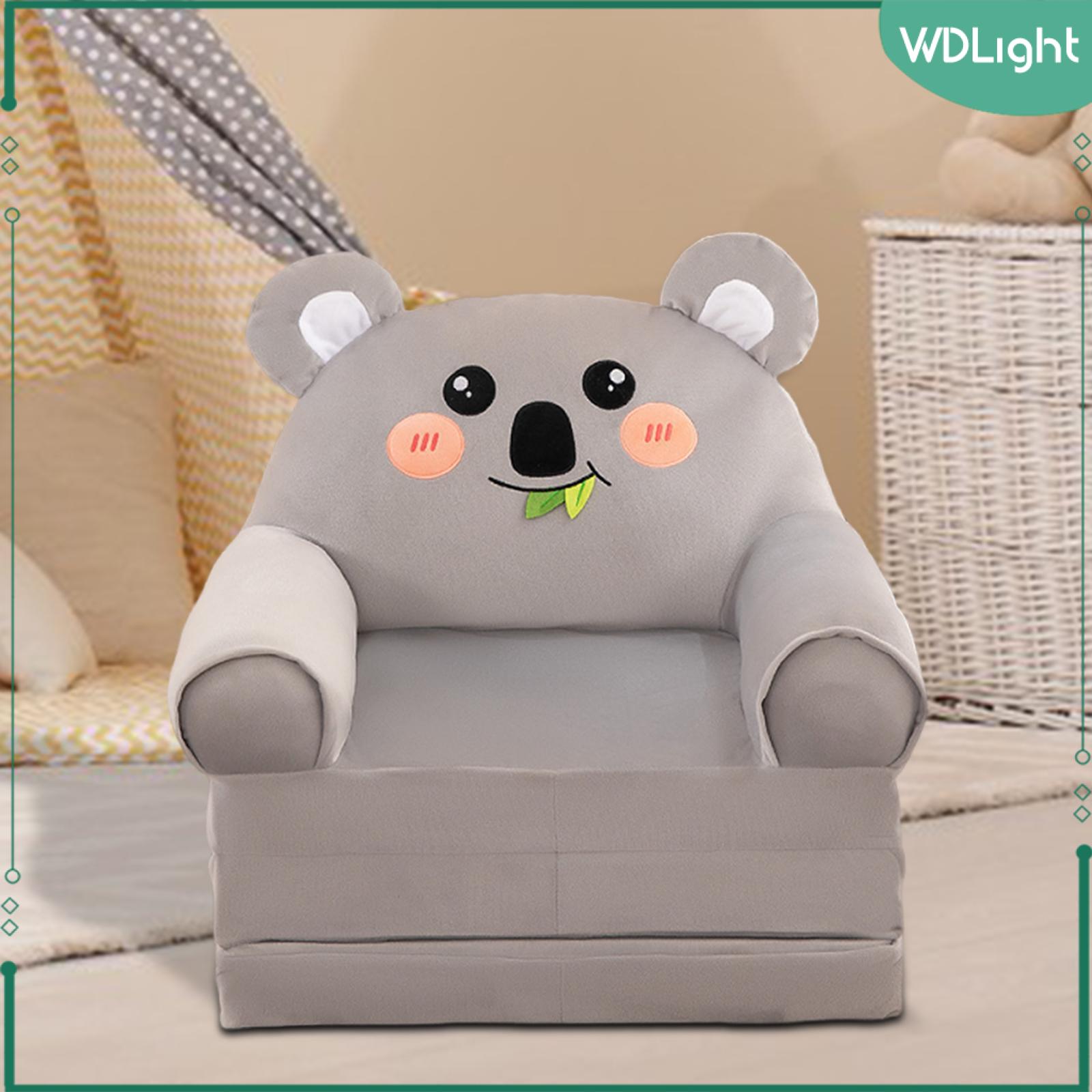 WDLight Kids Foldable Sofa Bed Cartoon Comfortable Furniture Armchair with Removable Cover for Nursery Living Room Playroom Bedroom - 3
