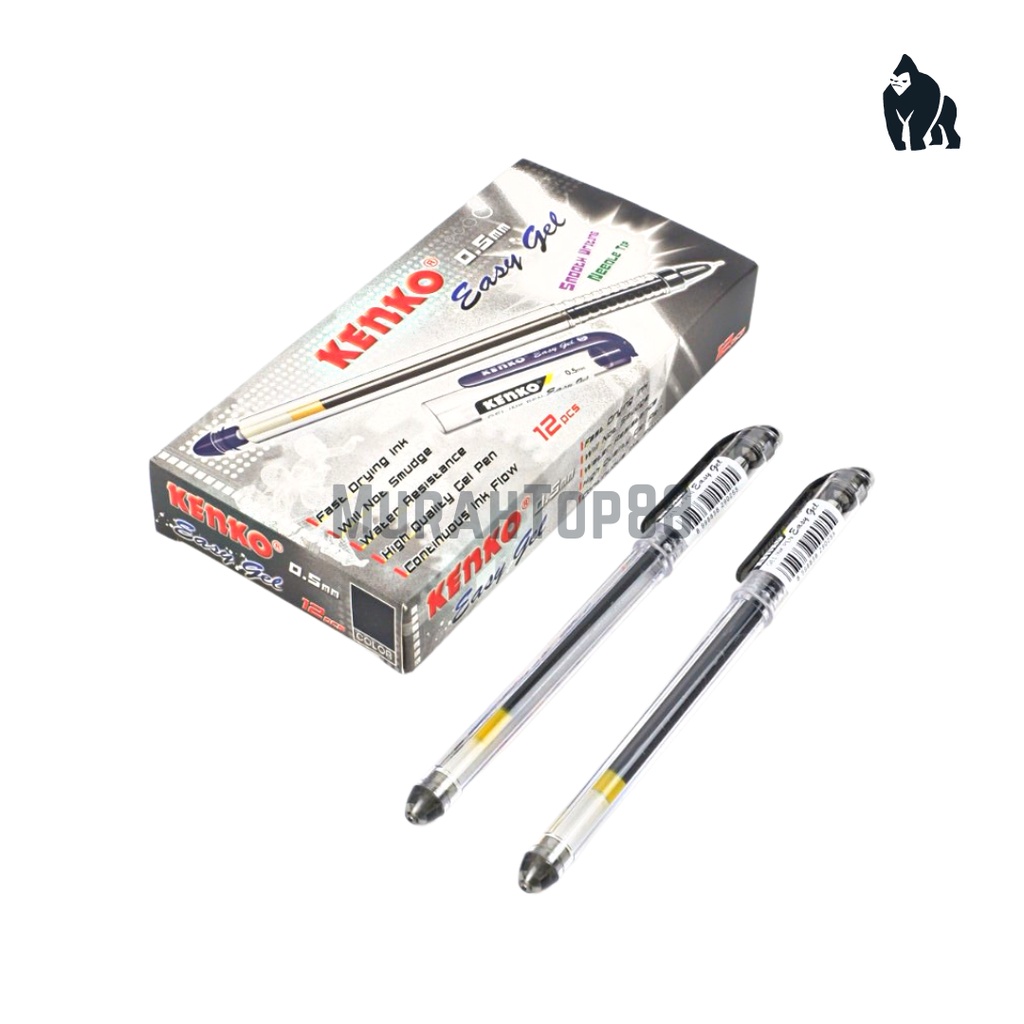 Pulpen Easy Gel Kenko 0.5 mm / Ballpoint Lancip Bolpen Tajam Pena Grosir [PER LUSIN]