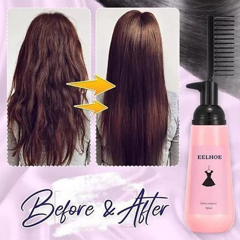 Hair Straightening Brush Straight Hair Cream With Comb Straightening Brush All-in-one Hair Z7V6