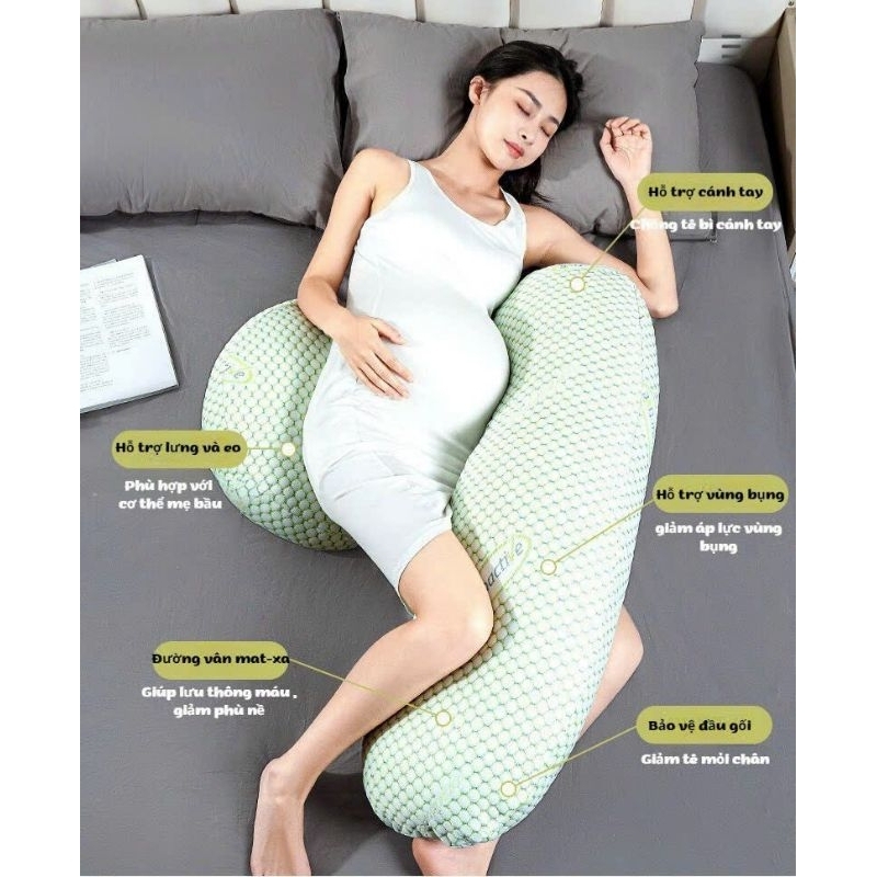 Gối bầu đa năng chữ f 2 trong 1( thiết kế thông minh cho mẹ và bé