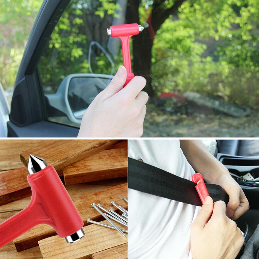 Car Window Safety Hammer Car Mounted Escape Hammer Handle Car Fire Hammer Multi-functional Long Rescue Emergency Solid Hammer Mounted J6A2