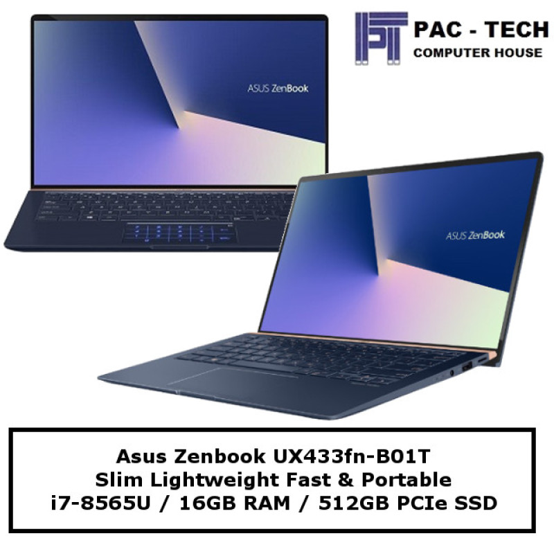 Asus Zenbook 14 UX433FN-B01T / i7-8565U / 16GB RAM / 512GB SSD / MX150 (2GB) / 2 Years Warranty