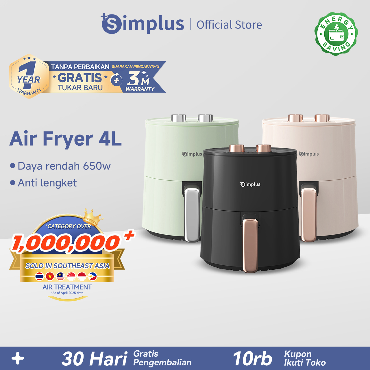 Air fryer Simplus untuk hadiah rumah tangga