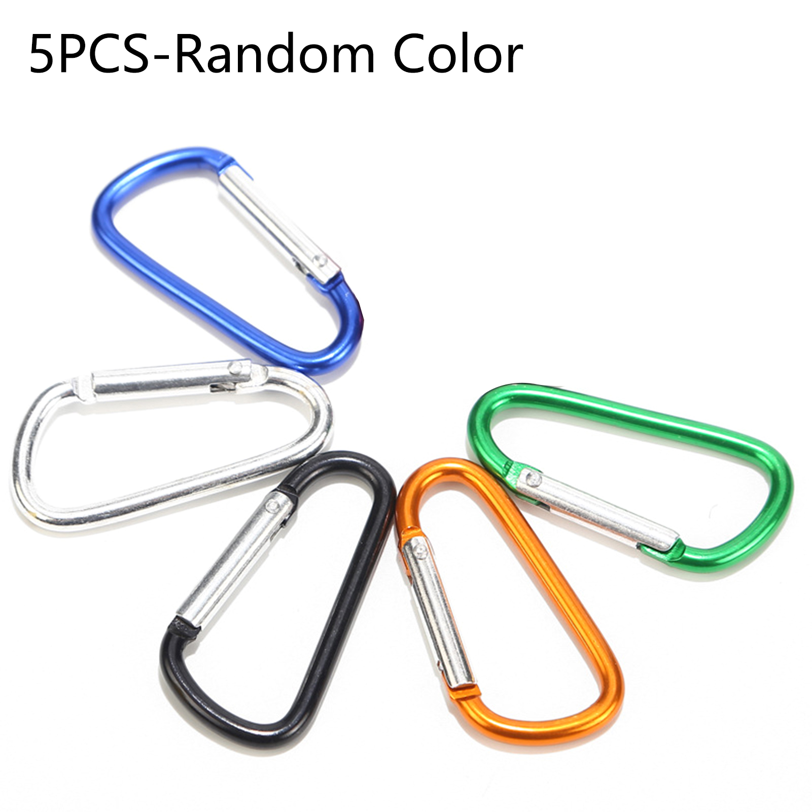 5Pcs 5 Outdoor Carabiners Frosted High Strength Aluminium Alloy Good