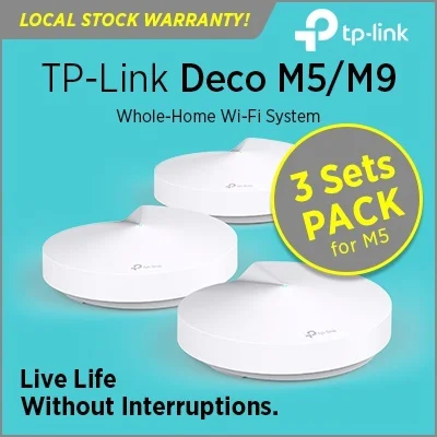 TP-Link Deco M5 Whole Home Mesh WiFi System 3-Pack - 3 Year Warranty by Local Distributor