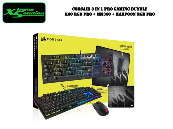 Corsair 3 in 1 Pro Gaming Bundle (K60 RGB Pro + MM300 + Harpoon RGB Pro) *Keyboard + Mousepad + Mouse* Singapore