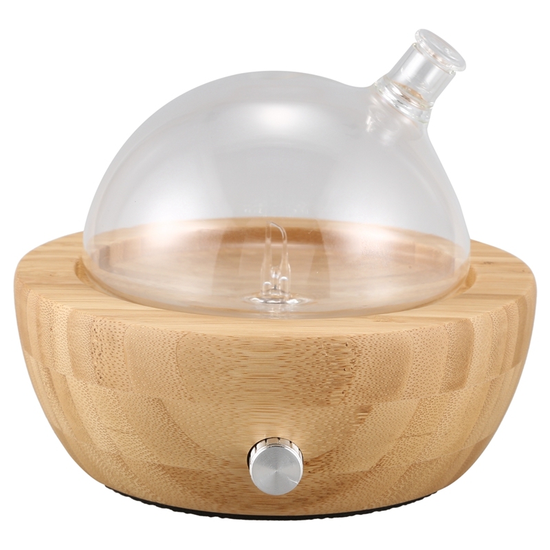Bamboo Glass Essential Oil Nebulizer Aromatherapy Diffuser Humidifier Low Noise Mist Control Timer Control Humidifiers EU Plug Singapore