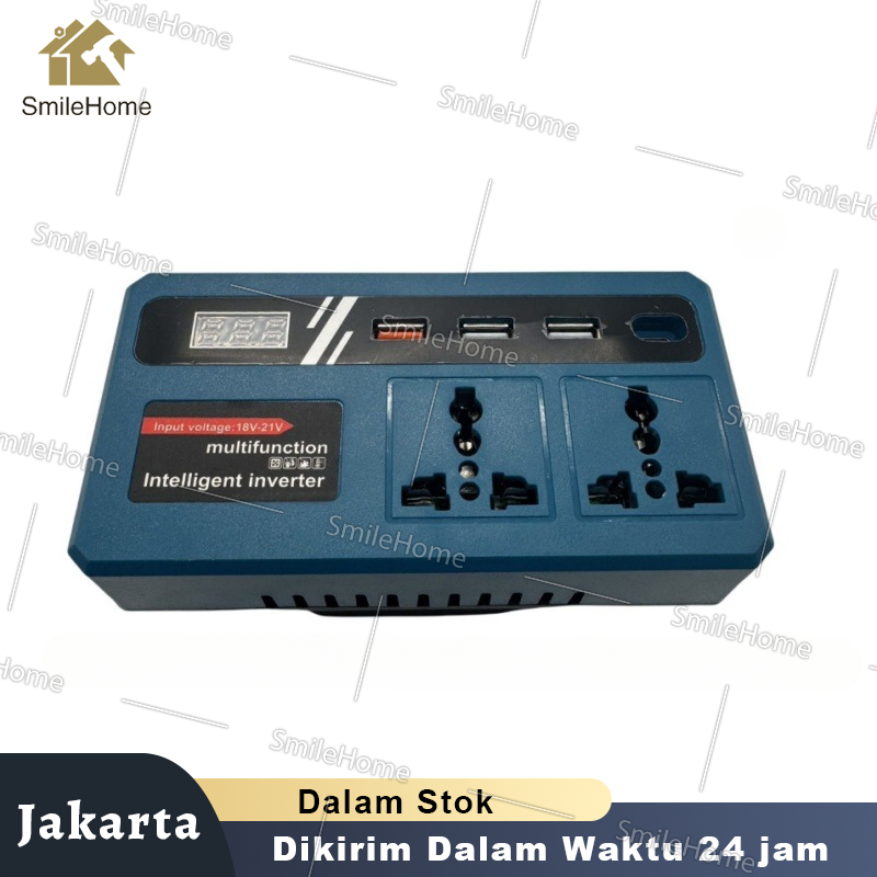 Inverter 21V to 220V 100W - 3 USB Makita Battery Multifunctional Power Converter Socket Fast Charger DIY Inverter /Car Power Inverter 12V / 24V to 220V 100W - 3 USB Port - Car Inverter Harga 62,000 rupiah*Gratis Ongkir