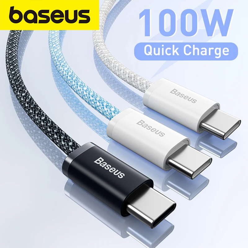 Baseus 100W USB C cáp cho IP 15 cộng với Pro Type-C để Type-C dây cáp cho MACBOOK iPad PD Dây sạc nhanh Type-C Cáp